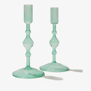 POKETO GLASS CANDLESTICK HOLDER~SET OF 2